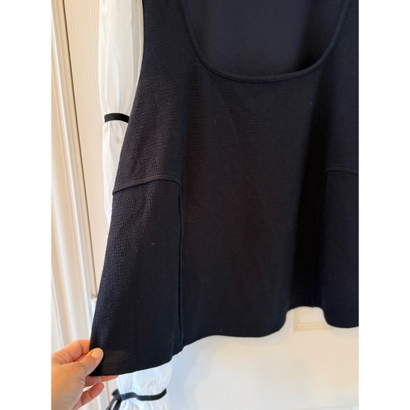 Maeve Anthropologie Black Top XL Sheer Puff Sleeve Tiered Romantic Blouse - Picture 6 of 8